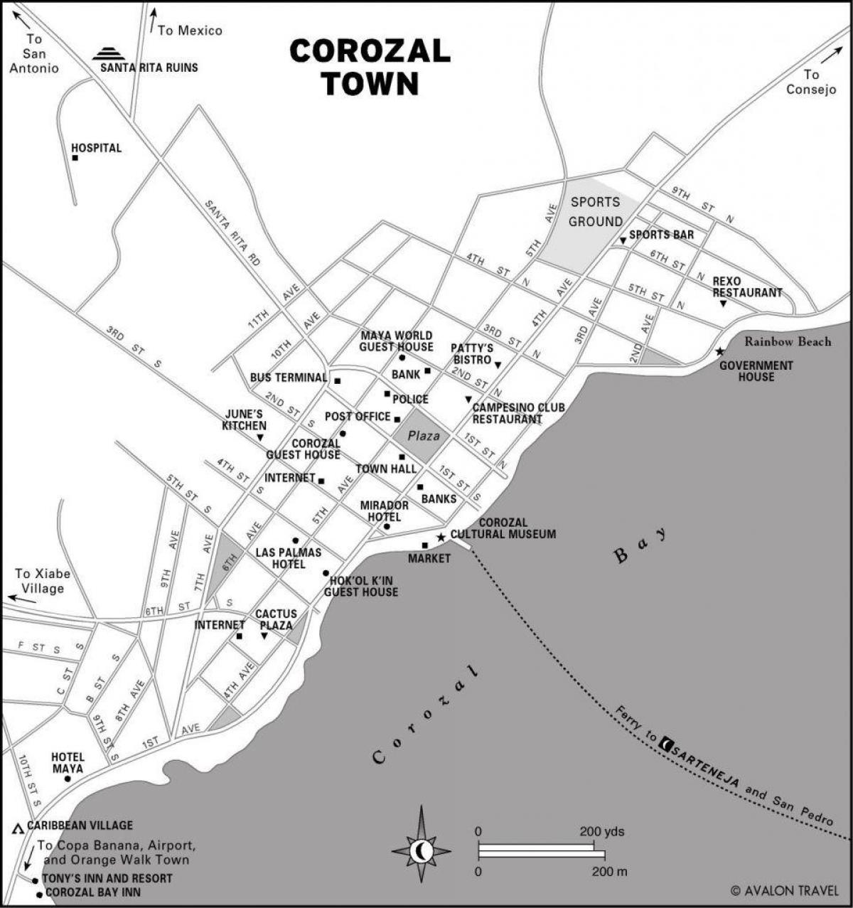 خريطة كوروزال مدينة بليز