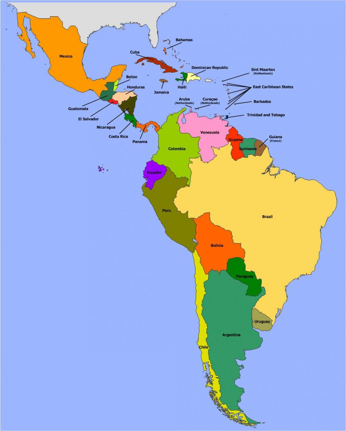 خريطة بليز أمريكا الجنوبية