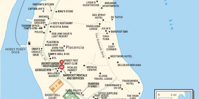 خريطة placencia قرية بليز